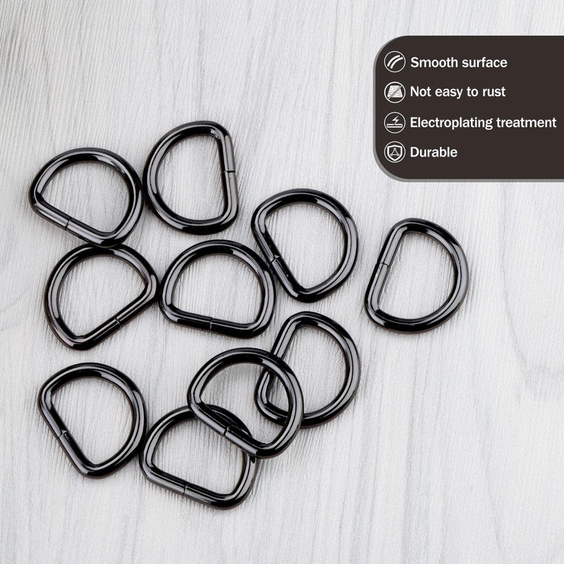 TXXATX D ring semicircular, black