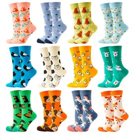 GLCMXMART Womens Animals Fox Dog Horse Squirrel Bird Cat Chick Swan Bear Socks Gifts for Girl Ladies