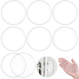Nosiny 8 Pack Door Knob Protector Plastic 5 Inch White Self Adhesive Door Knob Protector Avoids Handle Damage (Clear)