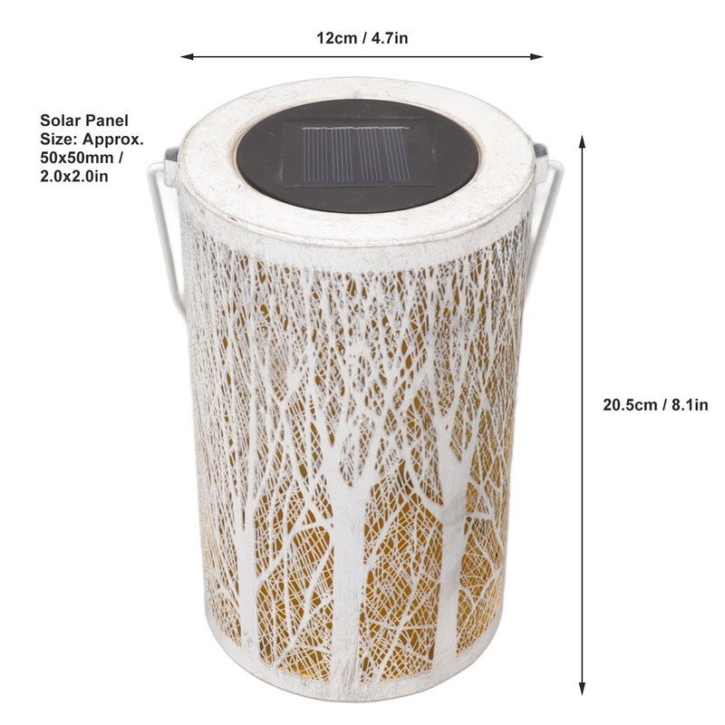 Garden Hanging Light Outdoor Solar Powered Lantern 5730LED White Forest
