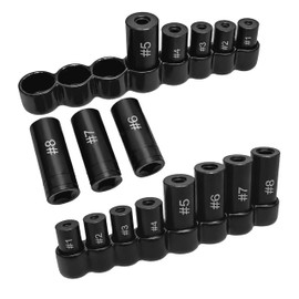 70500 Tap Socket Set, 8-Piece Tap Sockets Compatible with 1/4" & 3/8" Drive, Fits Fractional MCTI Standard Taps up to 1/2" and 1/8" NPT & Metric Taps up to 12mm Manufactured to MCTI Standard