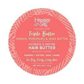 Hawaiian Silky Mango and Murumuru Butter Hair Butter, 4 fl oz with Shea Butter for Nourish, Soften, Seal & Shine | Hydrate and Define | Hawaiian Silky Triple Butter Collection