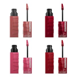 Pack X4 Labiales Líquidos Superstay Vinyl Ink Maybelline