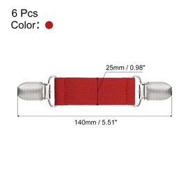 sourcing map Pack of 6 Dress Rules Clips Pullover Scarf Cardigan Collar Scarf Clip Elastic Dress Clips Back Cinch for Women Red, Metal