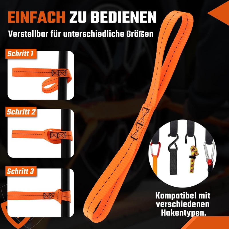GEARMONSTER 4 x Lashing Loops, Double Loops, Belt Loops, 30
