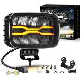 CO LIGHT 9 inch square LED headlight 12/24 V with DRL, 1 x 86 W E approved additional headlight 12/24 V, start - switch-on lamp for trucks, off-road vehicles, construction machines, 4x4s