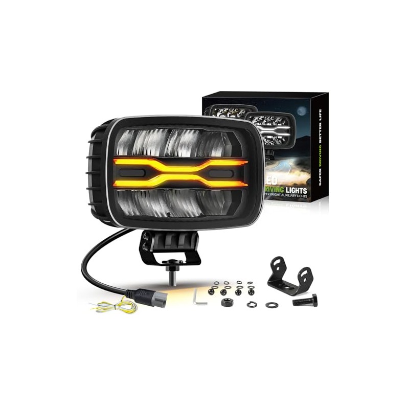 CO LIGHT 9 inch square LED headlight 12/24 V with