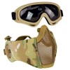 AOUTACC Airsoft Protective Gear Set, Half Face Mesh Masks with
