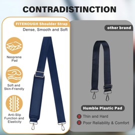 FITENOUGH Universal Shoulder Strap - 57 inch Adjustable Bag Strap Replacement Non-Slip Crossbody Purse Strap with Metal Swivel Hooks for Laptop Shoulder Bag Messenger Bag Crossbody Bag Navy Blue