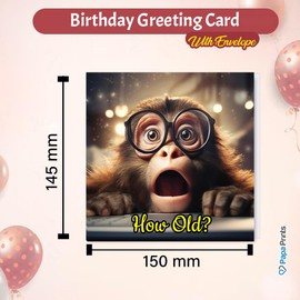 Papa Prints Funny Birthday Cards for Men Greeting Cards with Envelope (145 x 150 mm) Happy Birthday Card for Men Humorous Birthday Cards for Women