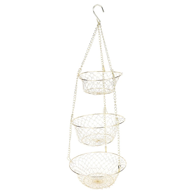 Multifunction 3 Tier Removable Hanging Fruit Baskets Vegetable Storage Organizer