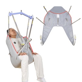 EZ Assistive Patient Lift Universal Padded Sling with Head Support, Lift U-Sling for Patient Transfer and Reposition Home Use, 500lbs (Grey, Small)