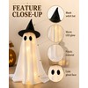 LED Witch Hat Ghost Figurines for Halloween Decor – 2-Piece