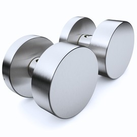 Sempro Door Knob Set Round R2 Rotating Pair with PZ Rosettes V2A Stainless Steel (SUS304) Matt Brushed