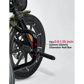 KEMIMOTO Folding CNC Highway Pegs Universal Fit 7/8"-1.25" Crash Bar Footpegs Compatible with Ninja 500 400 Tenere 700 TW200 22mm-32mm Motorcycle Highway Footrest for Sport Bike Dual Sport Adventure