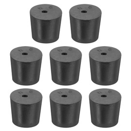 sourcing map Rubber Tapered Plug 24mm to 28mm Solid Test Tubes Bungs Stopper with Hole Black for Lab Home 8 Pieces