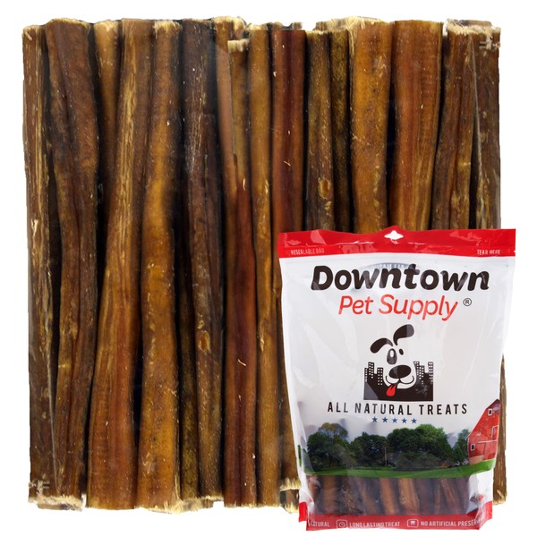 Downtown Pet Supply Thin Junior Bully Sticks (6" - 12 Pack) - Bully Sticks for Small Dogs and Puppies- Single Ingredient Long Lasting Dog Dental Treats - Alternative to Chew Bones