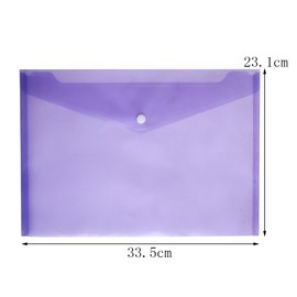 SUMAJU Popper Wallet, A4 Document Folder with Press Stud Assorted Transparent Colour Business Office Foolscap File Organizer Pack of 12
