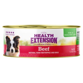 Health Extension Wet Dog Food, Gluten and Grain-Free, Healthy Natural Food Canned for Puppies, Beef Recipe (5.5 Oz / 156 g) (Pack of 24)