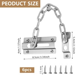 Internal Door Chain Lock - Durable Door Reinforcement Chain for Enhanced Home Security - Easy to Install with Complete Installation Kit