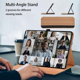 Vkooer Case for Redmi pad SE 2025 11 inch PU Leather Folio Flip Cover Multi-Angle Viewing Folding Stand Protective Cover with Front Pocket & Pencil Holder for Redmi pad SE 2025 11 inch - Brown