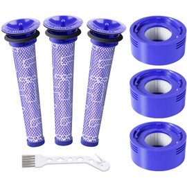 Durpeak 6 Pack Vacuum Filter Replacement for Dyson V7, V8 Animal and Absolute Vacuum, 3 Pre Filters & 3 Post Filters, Replaces Part # 965661-01 & 967478-01