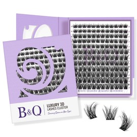 B&Qaugen Lash Clusters 144 PCS Individual Lashes 3D Effect Eyelash Clusters Fluffy Cluster Eyelash Extensions Wispy Eyelashes Natural Look With Long Lasting Curl Cluster Lashes (3D01,10-18mm)