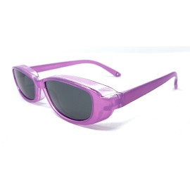 The Mini Fit Over Glasses, OTG, Polarized Unisex Wrap-Around Sunglasses, Oval - Pearl Purple with Smoke Lens