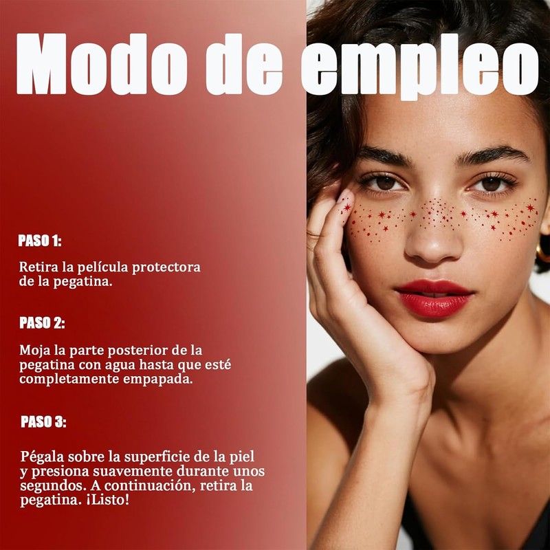 Glitter Pecas Cara Tatuaje, Tatuajes Temporales Pecas de Glitter para