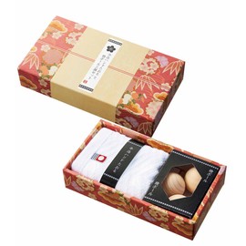 Imabari Towel + Japanese Natural Hinoki Ball Set of 3, Rough Product, Petite Gift, Souvenir, Boxed, Small Gift, Made in Japan, ThankYou Sticker Included (1)