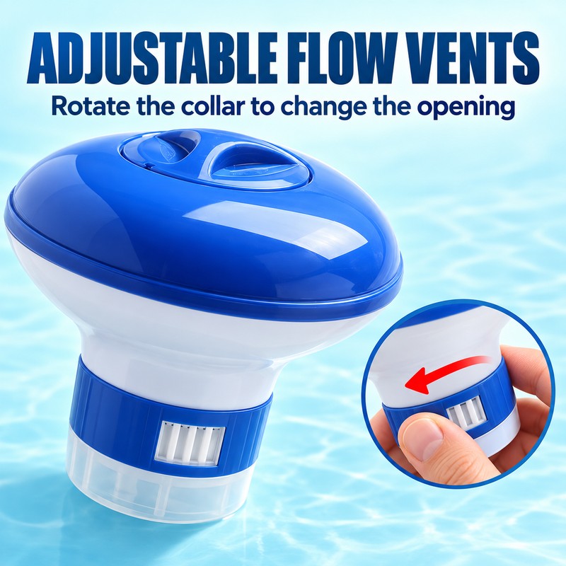 4 Pack Floating Pool Chlorine Tablet Dispensers with Adjustable Flow