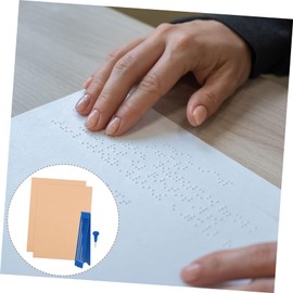 OHPHCALL Plastic Braille Tablet Braille Writing Slate Stylus Paper Braille Board Kit for Blind Braille Accessory Blue 22.70X4.30X0.80CM