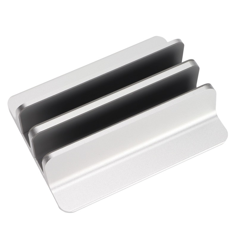 Laptop Holder Vertical 2 Slots Aluminum Alloy Adjustable Laptop Stand
