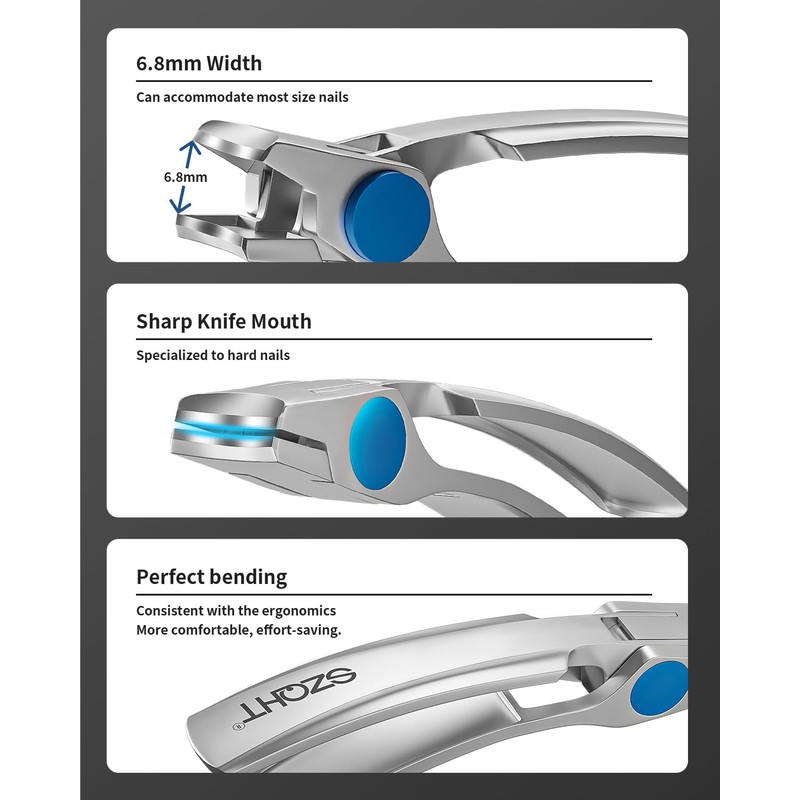 Nail Clippers Set-3 Pack,Fingernail Clippers& Toenail Clipper for Men,Wowen,Nail Clippers