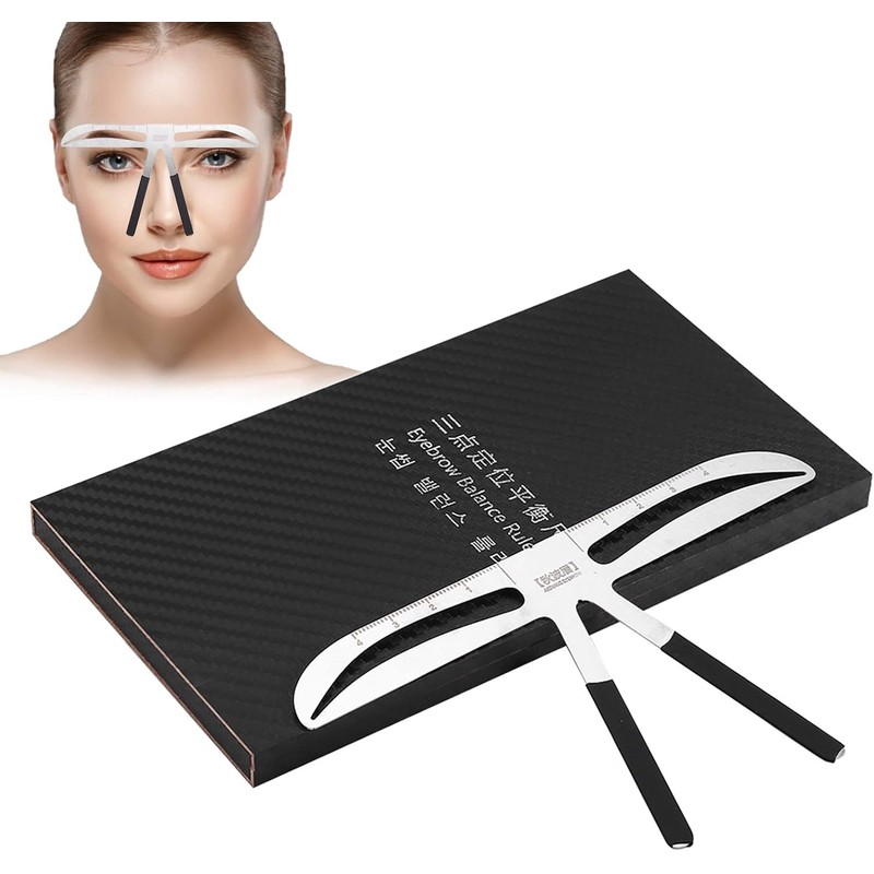 Semme Plantilla de Cejas de Acero Inoxidable con proporción Dorada,