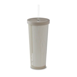 Tim Hortons | 24 oz Beige Stainless Steel Straw Tumbler