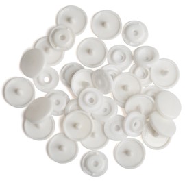 LIHAO 100 Set Snaps Plástico T5 Botones Redondos Plástico (Color 22, Blanco)