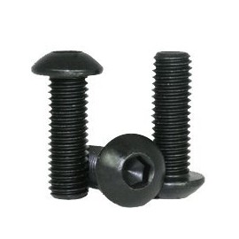 Hex Screw - Allen Screw - Button Head Socket Screw - Alloy Steel - 3/8"-16 x 3-1/4" - Thermal Black Oxide (Quantity: 250), Drive: Hex Socket, Head: Button Head
