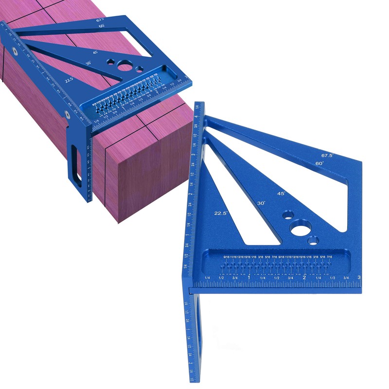 Woodworking Ruler Multifunctional Angle Measuring Ruler Aluminum Alloy Square Tool
