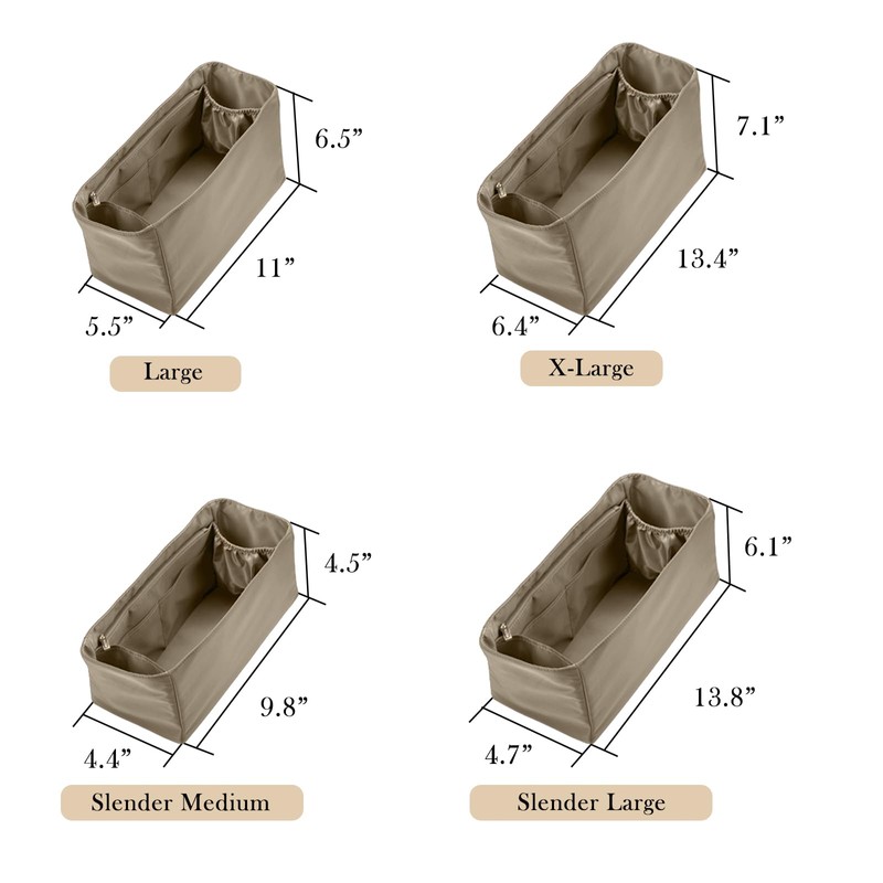 Volcuna Purse Organizer Nylon Water-Repellent Insert With Zipper Bag and