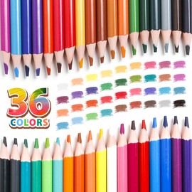 Smilo 36-Count Erasable Colored Pencils with Erasers - Vibrant & Smooth Colors for Drawing, Coloring Books, School Art Projects - Premium Art Supplies for Kids, Adults & DIY Crafts