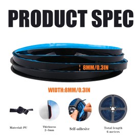 Flexible Caulk Molding Trim Strips, Decorative Sealing Tape, Silicone Sealant Caulking Strip for Stove Sink Toilet Bathtub(Black)