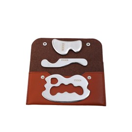STICKON Medical Grade Stainless Steel Gua Sha Set 3pcs Scraping Massage Tool IASTM tools for Soft Tissue Therapy and Reduce Legs, Back, Arms,Neck,Shoulder Muscle Pain pitao05