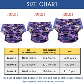 Special Needs Big Kids' Protective Briefs: Pull-on Cloth Diaper for Incontinence and Potty Training, Age 6-16 Years (Grey, Junior 2)
