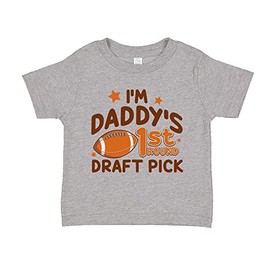 I'm Daddy's First Round Pick Fantasy Football Pregnancy Announcement Toddler T-Shirt 5/6T Athletic Heather