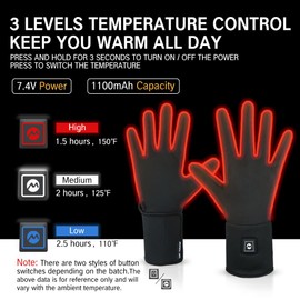 MOUNT TEC Heated Glove Liners for Men Women,Light Weight Winter Warm Glove Liners for Arthritis Hand Riding Skiing Snowboarding Hiking,Winter Must Have Thermal Heated Gloves (Black, S)