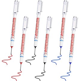 Multi-Purpose Deep Hole Marker Pens Deep Drill Hole Long Nib Marker Waterproof Deep Hole Marker Pens Colorful Carpenter Pen for Bathroom Woodworking, Red Black Blue (20 mm, Classic Style)
