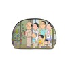 Sazae-san Pouch with Coin Purse, Storage Pouch, Wallet, Portable, Functional,