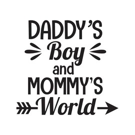 Nursery Daddy's Boy and Mommy's World Gift Ideas for Nursery Room Parenthood Wall Art Sticker Designs Vinyl Stickers for Home House Walls Rooms Windows Bedroom Decoration Size (14x14 inch)
