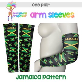 EVERYTHING CROPOVER Jamaica Flag Arm Sleeves for Carnival J'ouvert Basketball | Men Women UV Protection Compression | 1 pair Jamaica Pattern